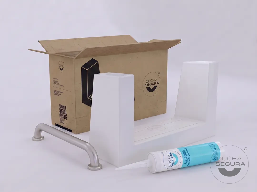 Kit Rebaje 40 cm + barra 40 cm acero inox + silicona blanca acética